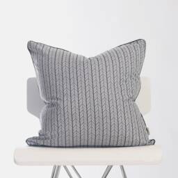 Herringbone Pillow Cover With Piping Trim/Black White Decorative Throw Sofa Graphic Cushion - thumbnail 2
