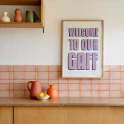 Welcome To Our Gaff Print Poster, Living Room Wall Print, Bedroom Decor, Typography Art Dopamine Portrait Art, Northern - thumbnail 3