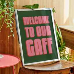 Welcome To Our Gaff Print Poster, Living Room Wall Print, Bedroom Decor, Typography Art Dopamine Portrait Art, Northern - thumbnail 2
