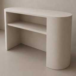 Microcement Oval Pill Reception Desk - thumbnail 2
