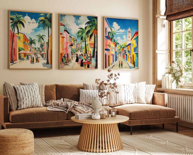 Set Of 3 Dominican Republic Travel Posters, Vintage Caribbean Art, Wall Print, Decor, Tropical Art - image 1