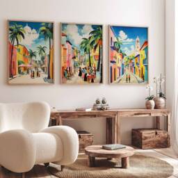 Set Of 3 Dominican Republic Travel Posters, Vintage Caribbean Art, Wall Print, Decor, Tropical Art - thumbnail 2