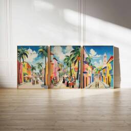 Set Of 3 Dominican Republic Travel Posters, Vintage Caribbean Art, Wall Print, Decor, Tropical Art - thumbnail 3