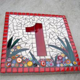 Custom Mosaic House Number, Sign, Plaque, Street Address, Yard Art, Bespoke Number, Digit, Outdoor, Wall Hanging, Ornament, Glass, Door 7 - thumbnail 2