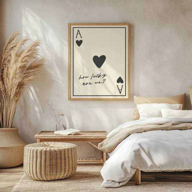 Ace Of Hearts Print - How Lucky Are We Poster, Anniversary Gift - image 1