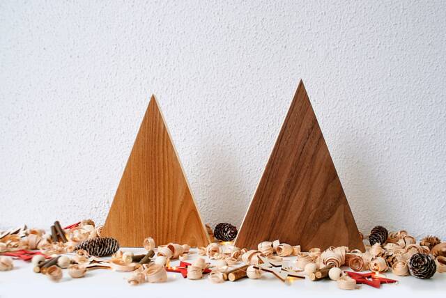 Wood Christmas Tree, Set Of 2 Rustic Decor Wooden Farmhouse Mini Tree - image 1