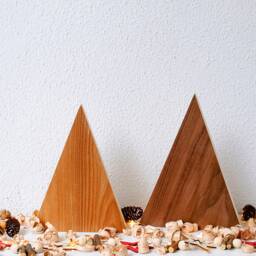Wood Christmas Tree, Set Of 2 Rustic Decor Wooden Farmhouse Mini Tree - thumbnail 3
