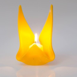 Fused Glass Votive, Candle Holder, Yellow Hostess Gift, Wedding - thumbnail 1