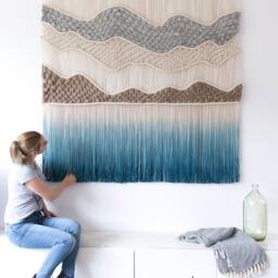Extra Large Macrame Wall Hanging, Woven & Dyed Tapestry - High Tops - thumbnail 2