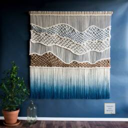 Extra Large Macrame Wall Hanging, Woven & Dyed Tapestry - High Tops - thumbnail 1