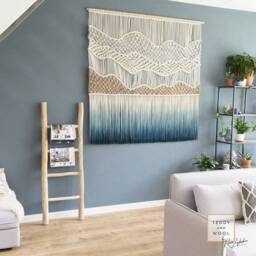 Extra Large Macrame Wall Hanging, Woven & Dyed Tapestry - High Tops - thumbnail 3