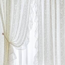 Shabby Chic Lace Sheer Curtain Romantic Ruffled Bedroom Decor - thumbnail 3