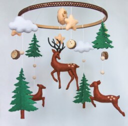 Baby Mobile Woodland With Deer - Mobile Nursery Nursery - thumbnail 1