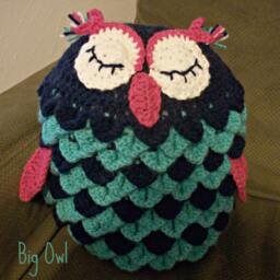 Owl Pillow Crochet Pattern, Pillow, Throw Decorative Bird - thumbnail 3