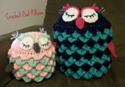 Owl Pillow Crochet Pattern, Pillow, Throw Decorative Bird - thumbnail 1