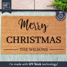 Merry Christmas Family Mat - Personalized Doormat New Home Gift Housewarming Gift- Decor Welcome - thumbnail 1
