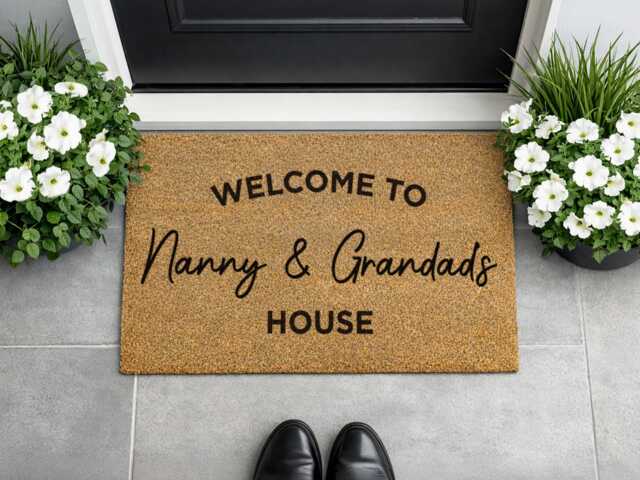 Elegant Script Doormat - Grandad's Home Rug Personalized Anniversary Present - image 1