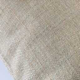 Handmade Beige Blue Stripe Cushion Cover, Reclaimed Fabric - thumbnail 2