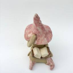 Fairy Garden Shy Fairy, Ceramic Figurine Reading Her Book Of Fairytales, Plant Pot Ornament For Home Or Garden - thumbnail 3