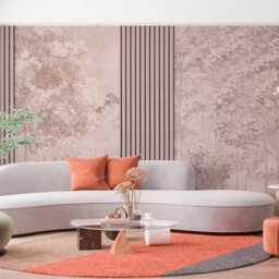 Wood Planks & Forest Wall Mural Neutral Color Wall Stickers Bedroom Wallpaper Boho Abstract Customizable Removable - thumbnail 3