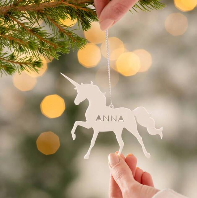 Personalised Unicorn Christmas Decoration - image 1