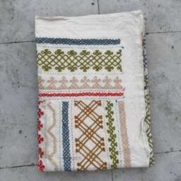 Hand-Embroidered Suzani Quilt - Cotton Bedding, Folk Art Textile, Vibrant Boho Reversible Throw - thumbnail 4