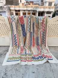 Hand-Embroidered Suzani Quilt - Cotton Bedding, Folk Art Textile, Vibrant Boho Reversible Throw - thumbnail 1