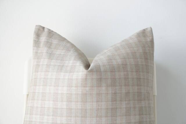 Neutral Plaid Hand Woven Pillow Cover - Limited - image 1