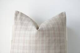 Neutral Plaid Hand Woven Pillow Cover - Limited - thumbnail 1