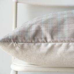 Neutral Plaid Hand Woven Pillow Cover - Limited - thumbnail 3