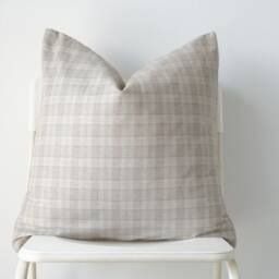 Neutral Plaid Hand Woven Pillow Cover - Limited - thumbnail 2