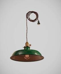 Vintage Pendant Light - Industrial Lighting Lamp with Benjamin Warehouse Shade Steampunk Factory Swag Hanging Chandelier