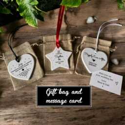 Personalised First Christmas As A Family Of 3, 4, 5 Etc Ceramic Star Decoration Ornament - thumbnail 3