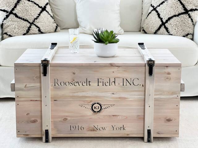 Coffee Table Chest Wooden Box Vintage Shabby Chic - image 1