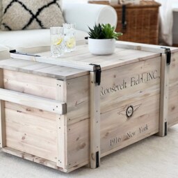 Coffee Table Chest Wooden Box Vintage Shabby Chic - thumbnail 2