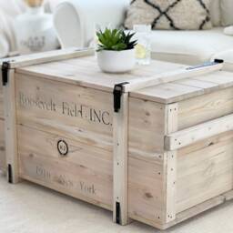 Coffee Table Chest Wooden Box Vintage Shabby Chic - thumbnail 3