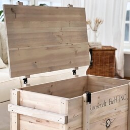 Coffee Table Chest Wooden Box Vintage Shabby Chic - thumbnail 4