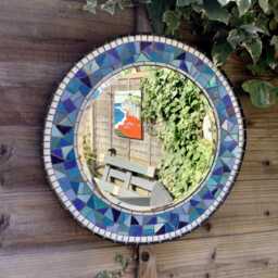 Handmade Mosaic Mirror Vibrant Multicolour Decorative Art Piece - thumbnail 3