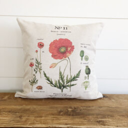 Poppy Botanical Pillow Cover - thumbnail 1