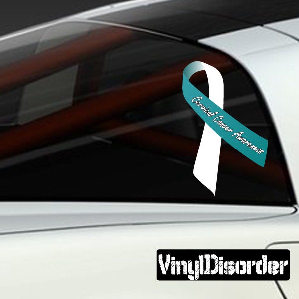 Cervical Cancer Awareness Ribbon Vinyl Wall Decal Or Car Sticker