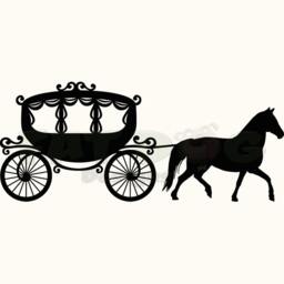 Princess Carriage Removable Vinyl Wall Decal, Room Decor, Girl Nursery Playroom Fairytale - thumbnail 3