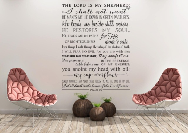 "Vinyl Wall Art Decal - Psalm 23 ""The Lord Is My Shepherd" - image 1