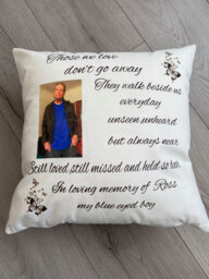 Personalised Photo Memorial Cushion , Loved One , Those We Love, Keepsake Home Decor - thumbnail 1