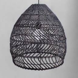 Rattan Pendant Light, Handwoven Ceiling Lamp, Vintage Lighting Fixture, Rustic Chandelier, Lampshade Width 17.7 - thumbnail 3