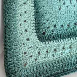Green Ombre Star Crochet Blanket, Soft Acrylic Baby Throw, Cozy Nursery Accent - thumbnail 3