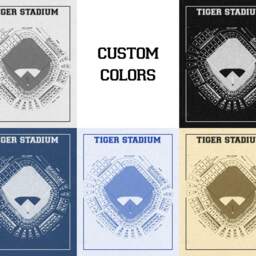 Vintage Detroit Tiger Stadium Seating Chart Print Photo, Matte, Or Canvas - thumbnail 3