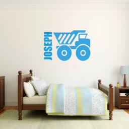 Personalized Wall Decals, Construction Wall Decals For Boys, Truck Decal, Stickers Kids Db193 - thumbnail 3
