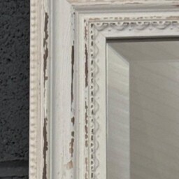 Handmade Wall Mirror Handcrafted Bevelled Mirror Distressed White Made in Cumbria Boho Shabby Chic - thumbnail 3