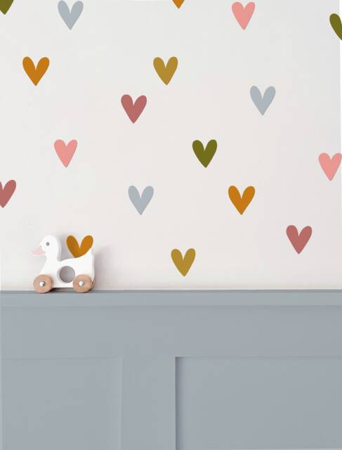 Rainbow Heart Fabric Wall Stickers - Eco-Friendly, Removable, Reusable Decals For Kids' Bedrooms, Playrooms & Nurseries - image 1