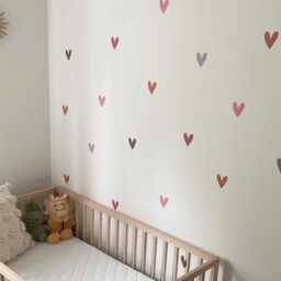 Rainbow Heart Fabric Wall Stickers - Eco-Friendly, Removable, Reusable Decals For Kids' Bedrooms, Playrooms & Nurseries - thumbnail 2